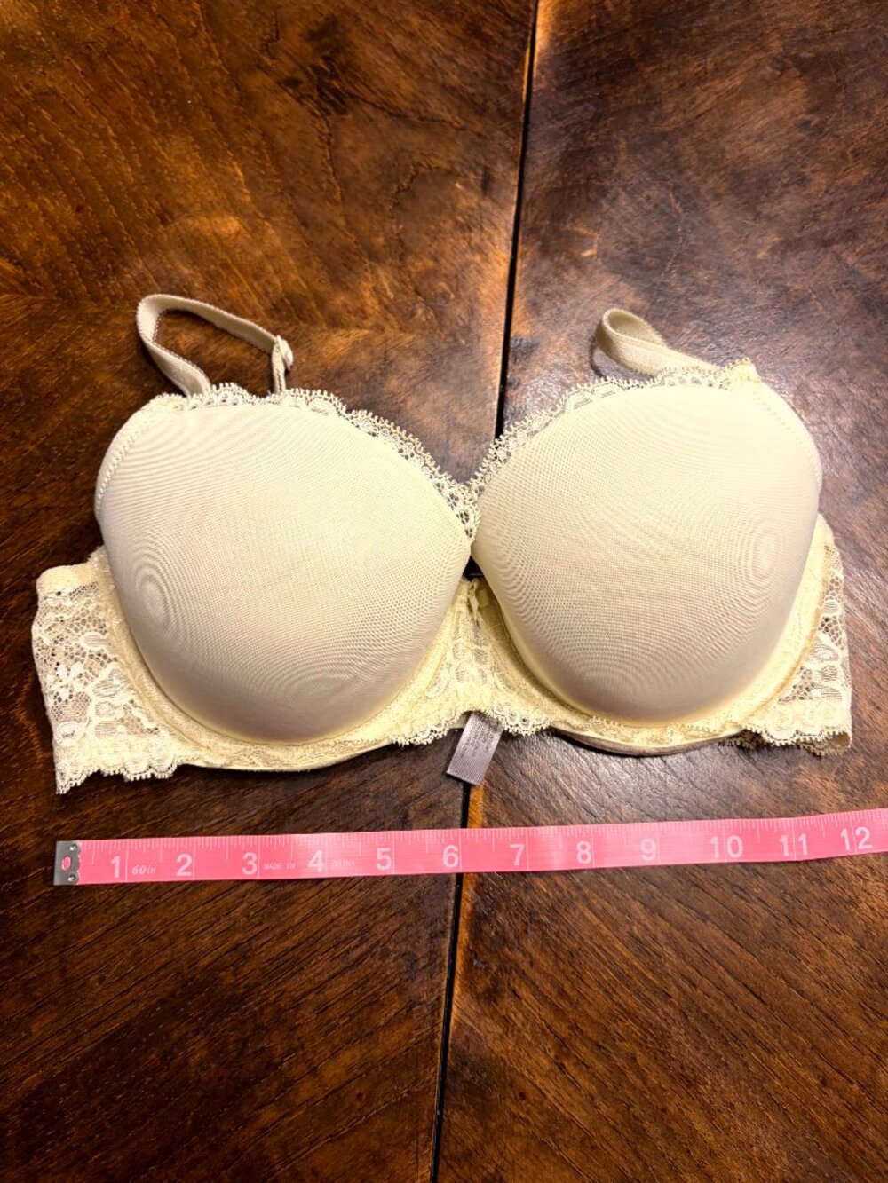 Victoria's Secret Lightly Lined Bra Pale Yellow with Lace Size 34D